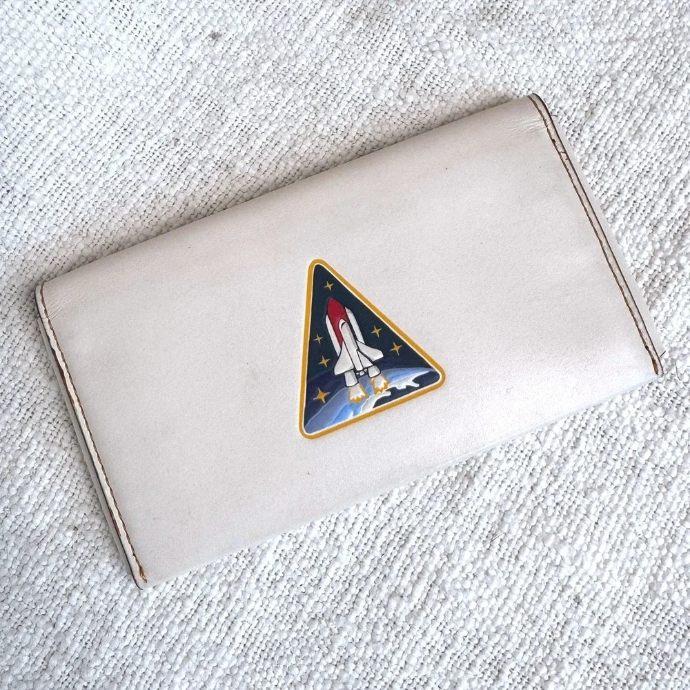 Coach 1941 NASA Space Shuttle Slim Wallet Chalk White Glovetanned Leather 11102 - Picture 1 of 5